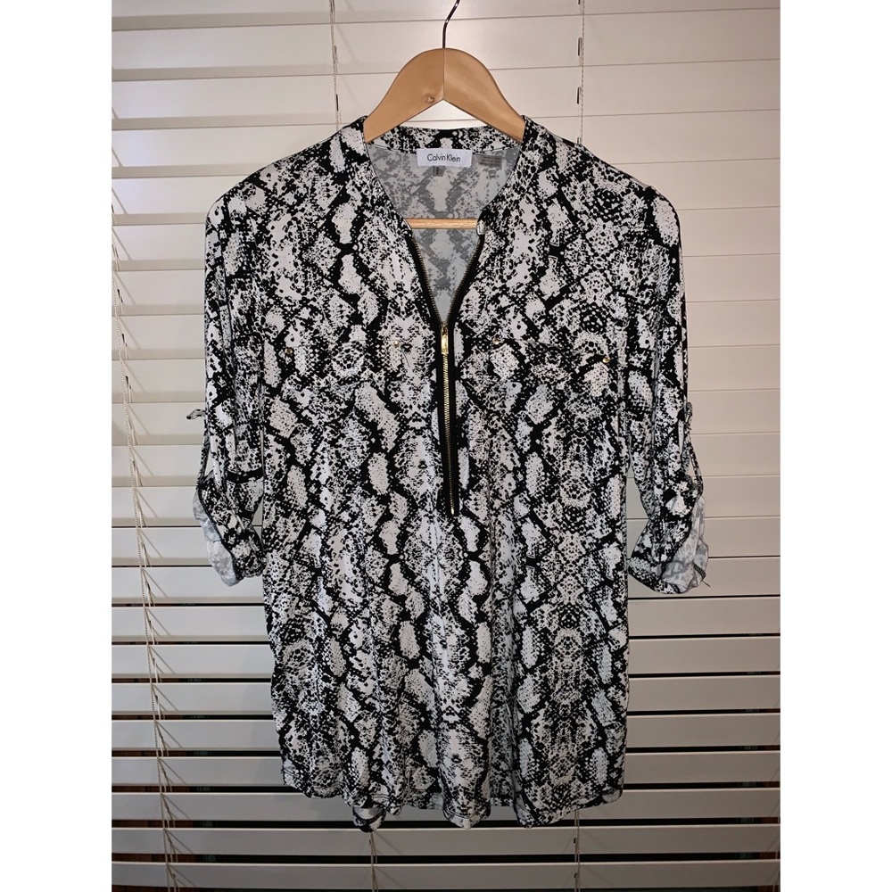 Calvin Klein Snakeskin Print Blouse
